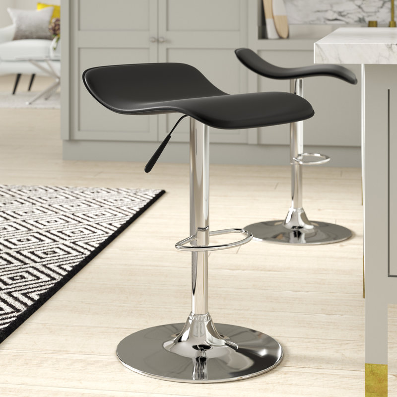 Swivel Upholstered Adjustable Height Counter Stool with Metal Frame