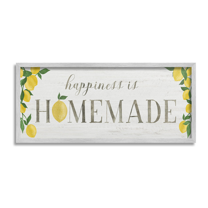 «Happiness Is Hom fait», estampe numérique encadrée par Natalie Carpentieri, Estampe numérique Farmhouse, H 10 po x l 24 po