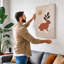 Rabbit and Moon Minimalist - Wrapped Canvas-920198903-920198902
