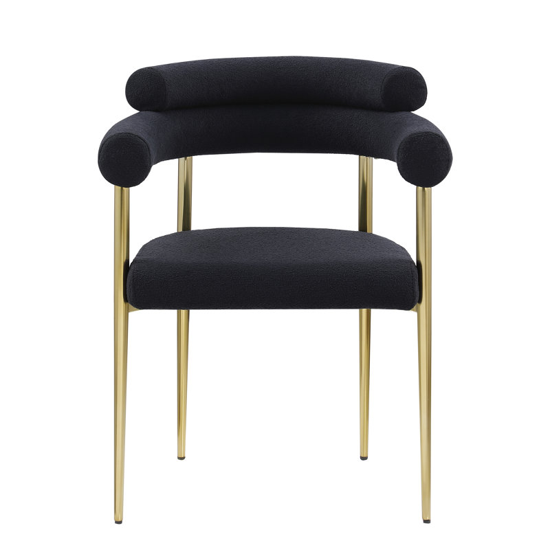 Chaises de salle à manger rembourrées Caratunk, Doré, Noir, noir, noir, noir