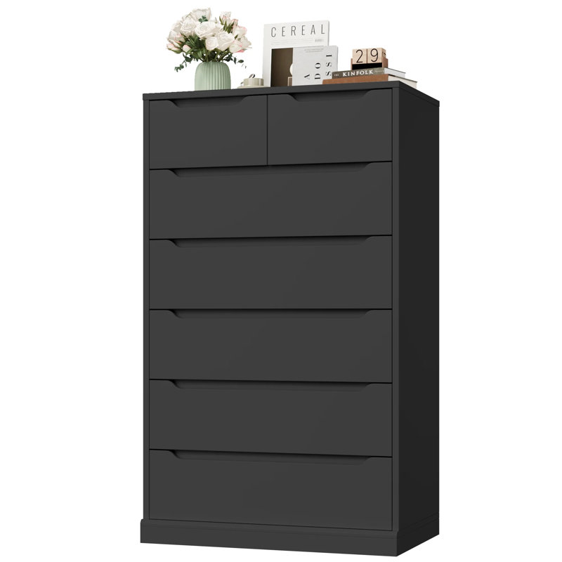 Commode 7 tiroirs, Noir