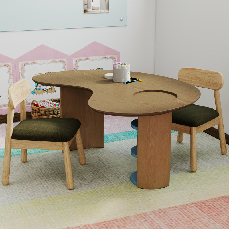 Ensemble de table et de chaises pour enfants, 3, Bleu / Vert