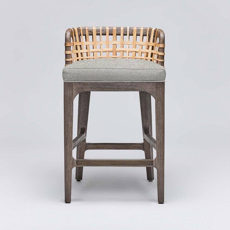 Tabouret de comptoir 26,5 po Palms, Cadre chanvre / ceruse grise