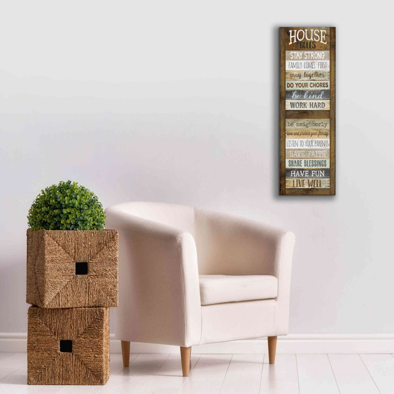 'House Rules' by Marla Rae, Canvas Wall Art, 36" H x 12" W x 1.5" D
