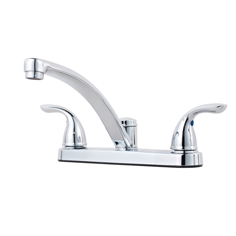 Double Handle Kitchen Faucet, Polished Chrome