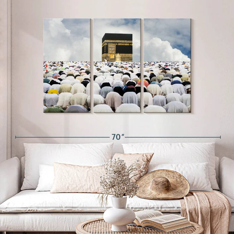 Kaaba Praying Pilgrims, 32" H x 50" W