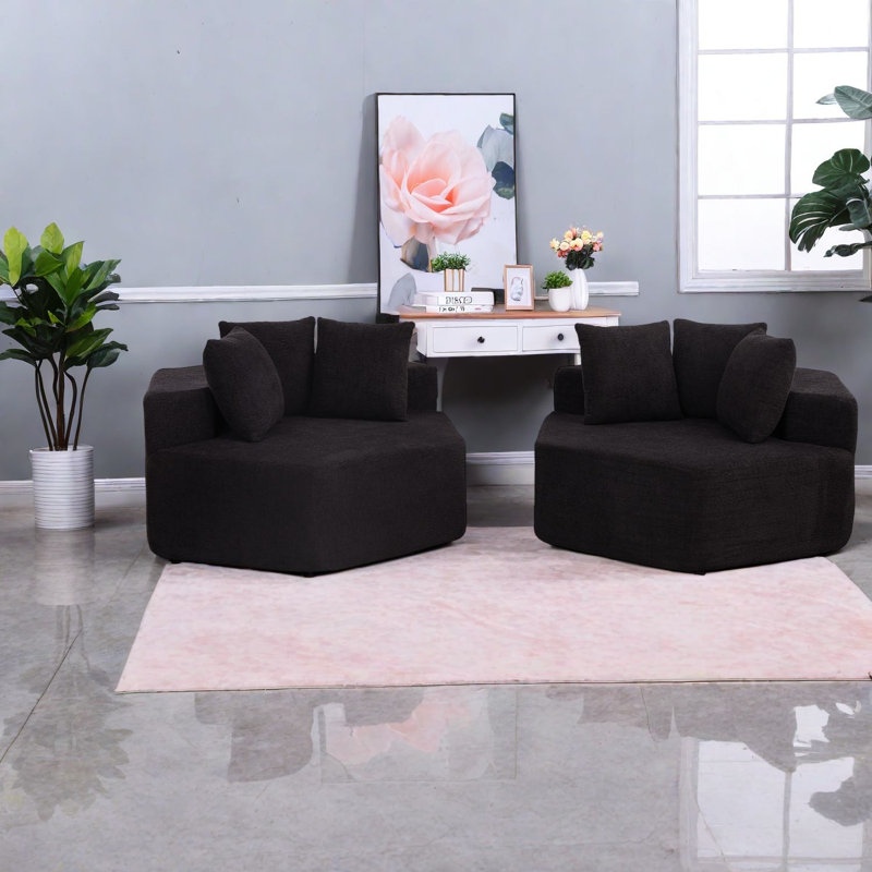 Chaises d'appoint modernes, salon modulaire en chenille de 54 pouces pour le salon
