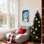 Ensemble de 3 impressions sur toile, flocons de neige, arbres de lune-1605272441