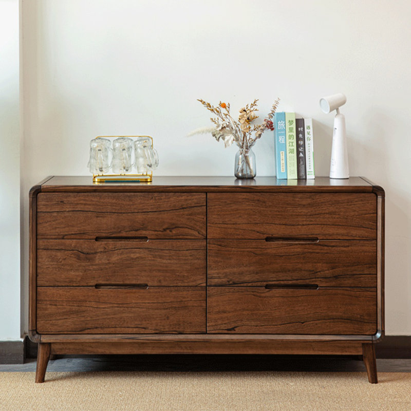 Simple Black Walnut Storage Entry Cabinet Solid Wood Accent Chest