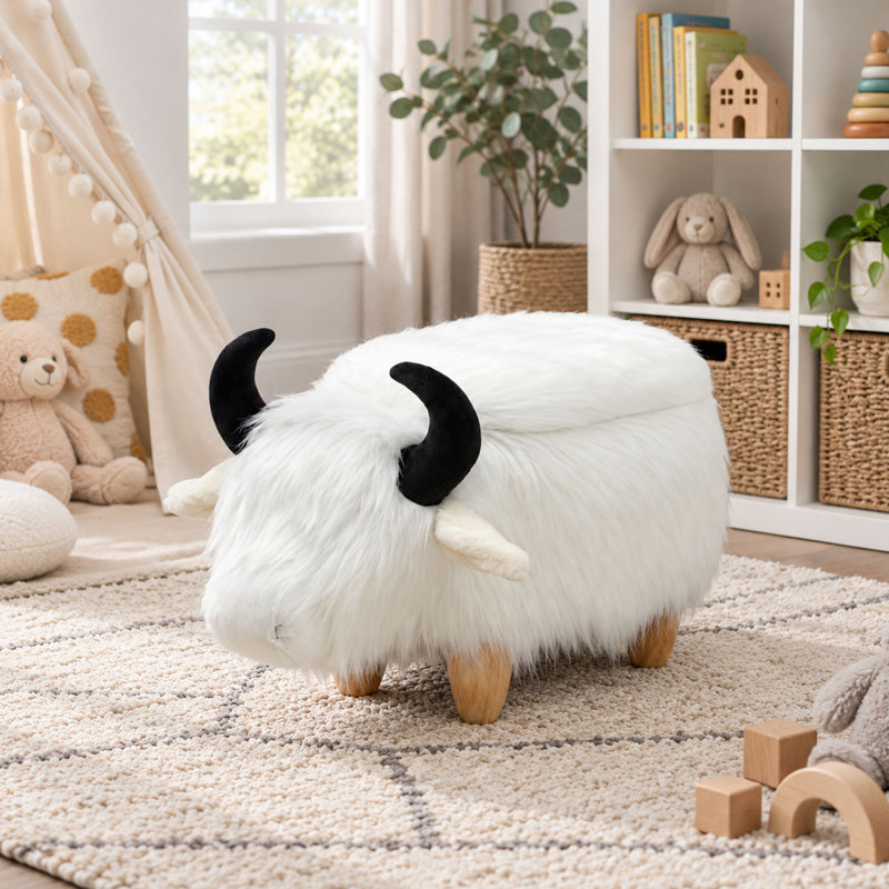 Upholstered Fabric Storage Footstool
