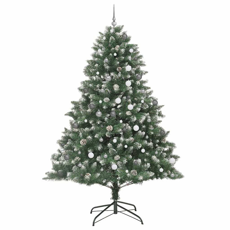 vidaXL Artificial Christmas Tree with Stand Green, Pink, 3.94 ft