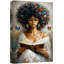 «Elegant Woman», lecture de livres avec papillons, art de chambre à coucher, impression sur toile encadrée-126031510-126031514
