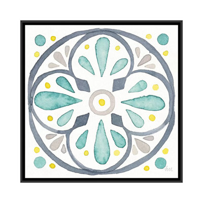 « jardin escapade tile vi white », reproduction sur toile