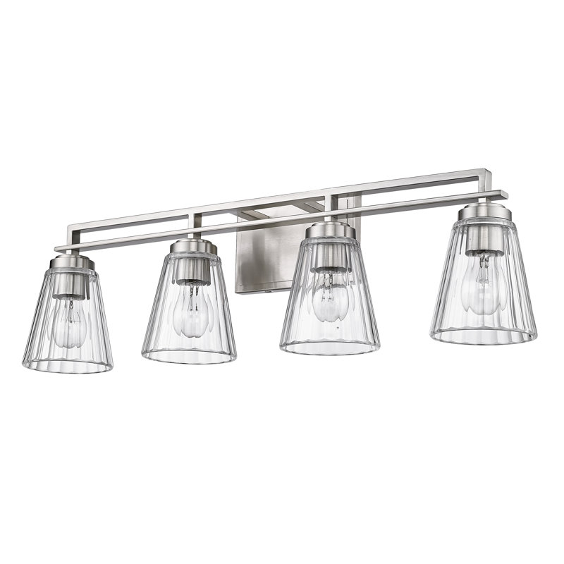 Éclairage pour meuble-lavabo à 4 lumières à intensité variable Avander, Nickel brossé