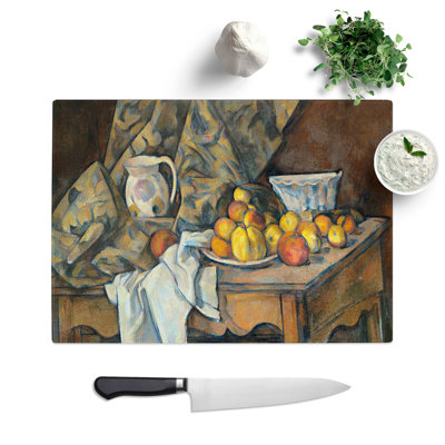 Still Life with Apples and Peaches by Paul Cezanne Chopping Board