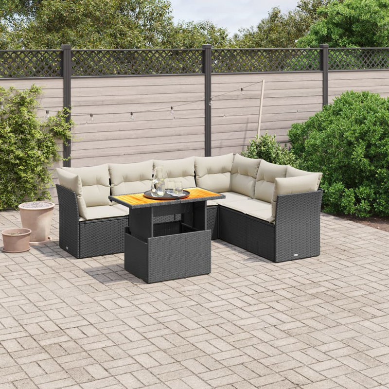 Vidaxl Garden Sofa Set Black