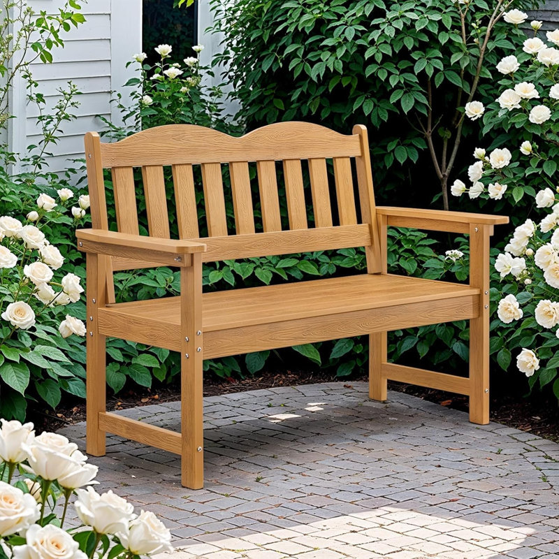 Banc de jardin extérieur pour 2 personnes, Tanné