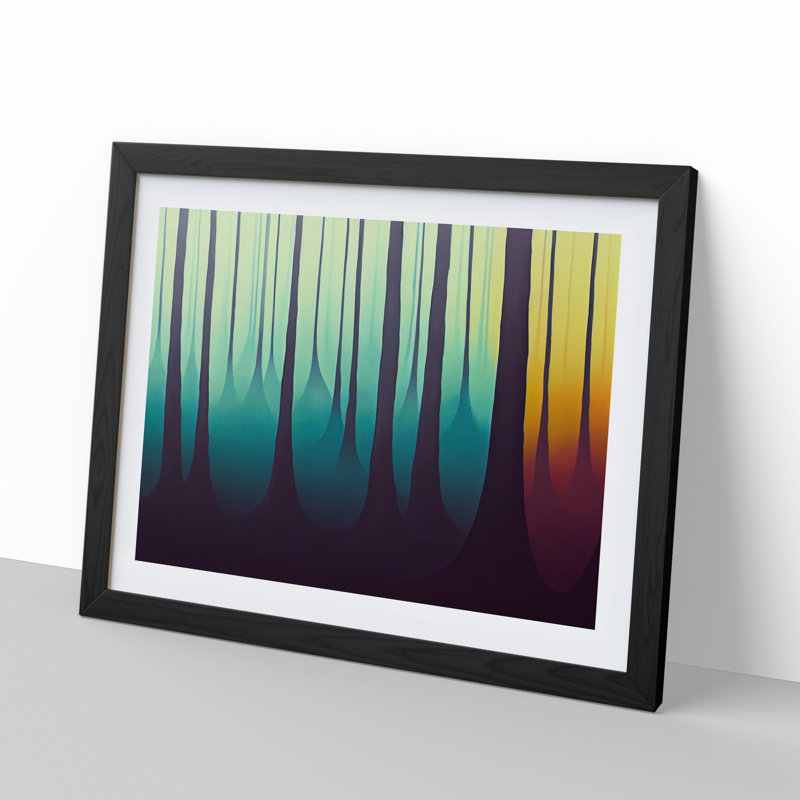 Colourful Forest Vol.1 - Single Picture Frame Print, 46cm H x 64cm W x 2cm D, Black Framed