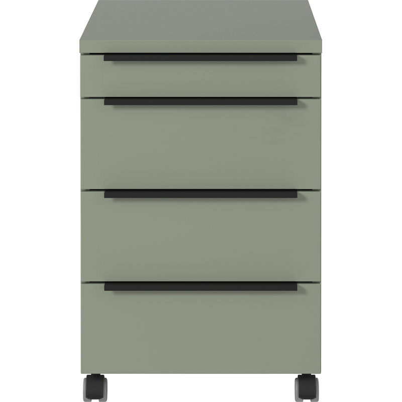 Mastandrea 63cm Wide 4 -Drawer Mobile File Cabinet, Taupe green