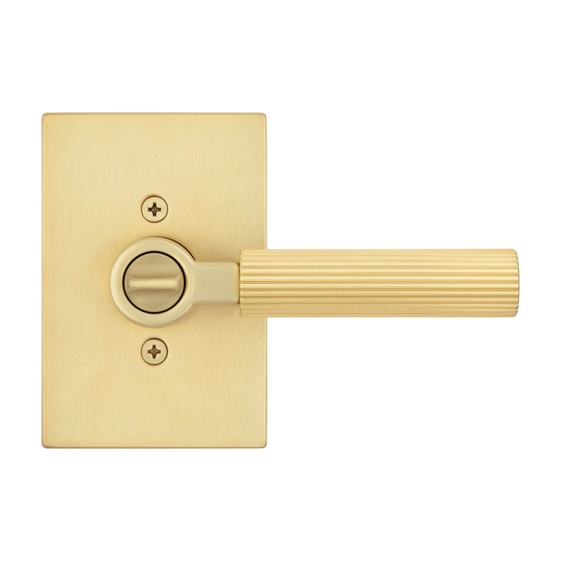 Mirada Reeded Keyed Entry Lever featuring SmartKey Security , Satin Brass