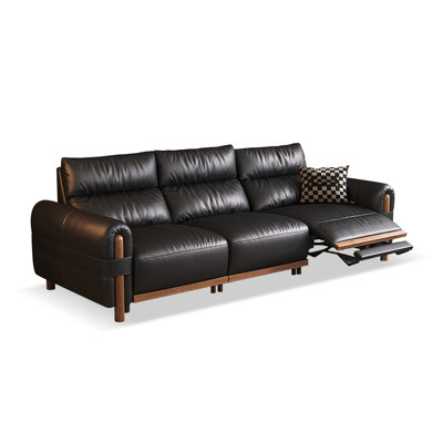 Black Genuine Leather Modular Sofa