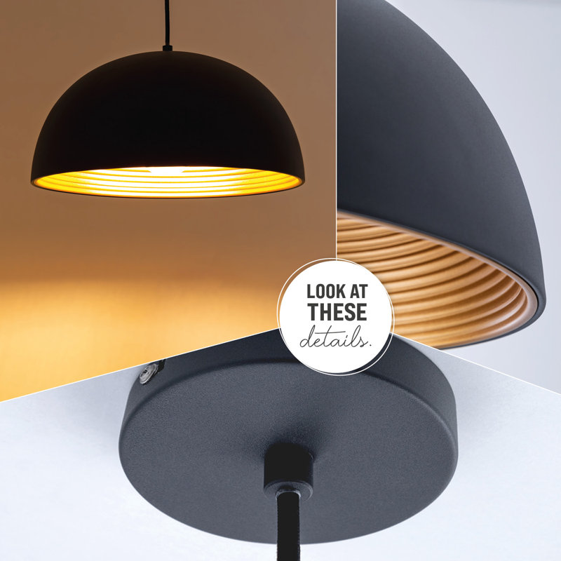 Heady 1 - Light Single Pendant, Grey/Gold