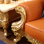 Chaise de salon de style européen. Fauteuil en cuir véritable capitonné de 53 po de largeur