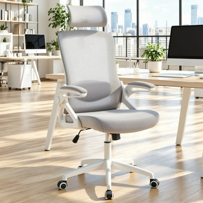 Ergonomic Office Chair, 400 LBS Computer Chairs with Adjustable Lumbar Support, Breathable Mesh Desk Chair, Ergonomic Chair with Thickened Cushion, Comfy Home Office Desk Chair (Gray)