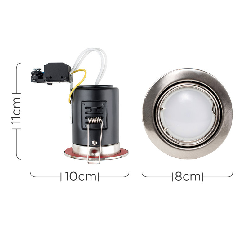 Ambrose Fire Rated Cool Tiltable Retrofit Downlight, 6500K, Black Chrome
