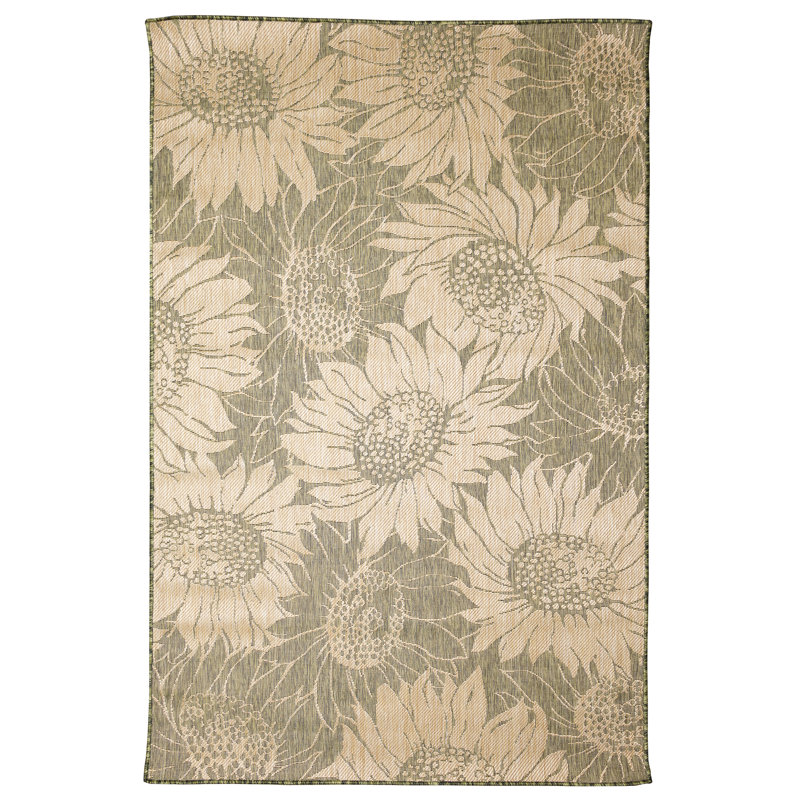 Vannoy Floral Indoor / Outdoor Rug, Rectangle 3'3" x 4'11"