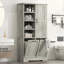 Armoire de rangement pour salle de bain avec portes et tiroirs, panier à linge inclinable, plusieurs espaces de rangement, style autoportant, tablette ouverte, tablette réglable-1318970585