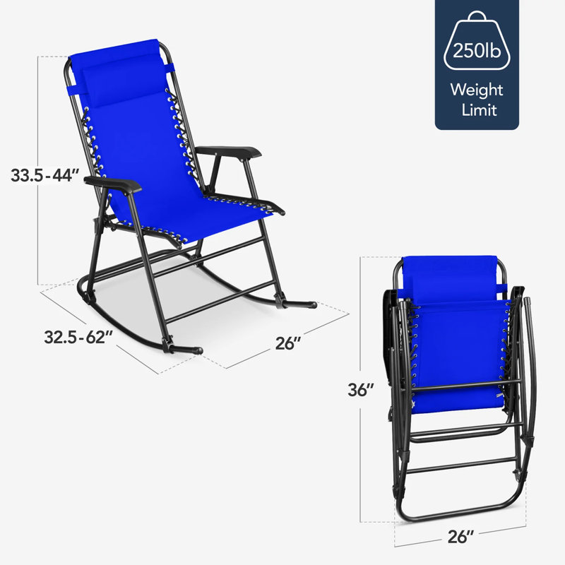 Outdoor Rocking Lounge Chair, Cobalt Blue