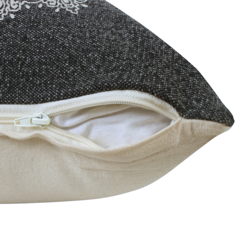 Housse de coussin Mandala, Noir, Housse de coussin seulement - sans coussin
