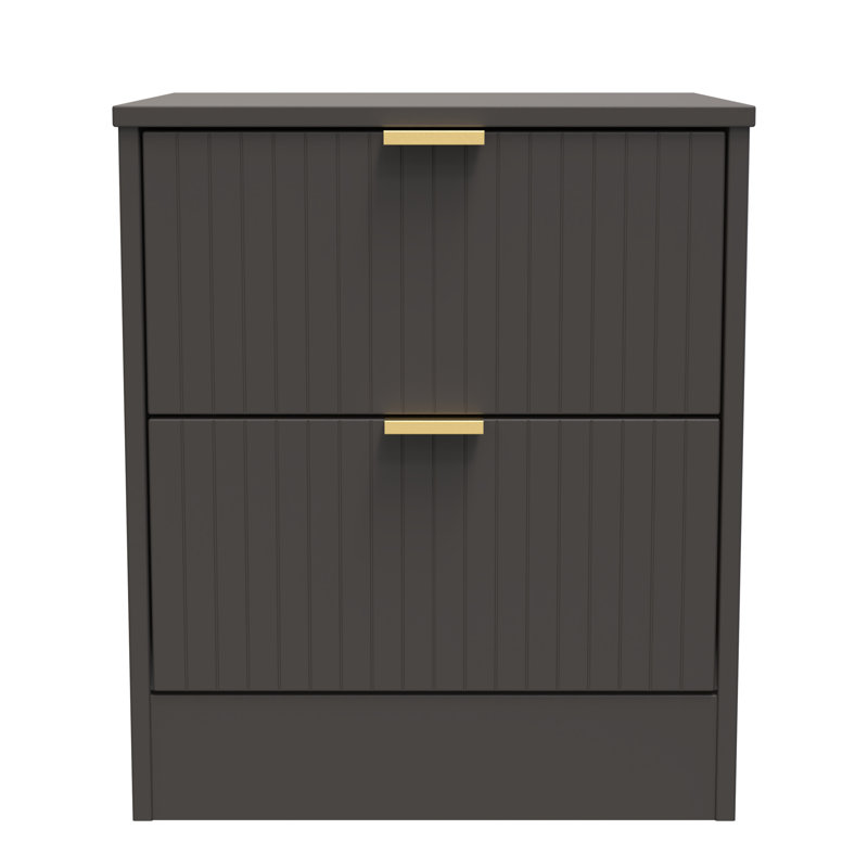 Barriner 45cm W Manufactured Wood Bedside Table, Graphite Black