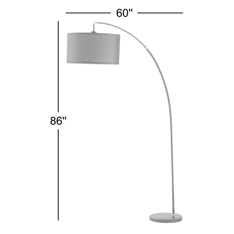 Lampe sur pied arquée 77 po Hartington, Blanc, Beige