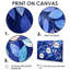 Indigo feuilles feuillage collage III - feuilles, art mural sur toile-625929159-625929156-625929160