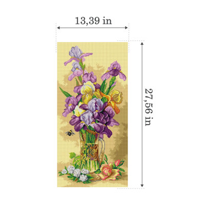 Toile Gobelin pour demi-point sans fil selon Paul de Longpré - Iris 3464Q