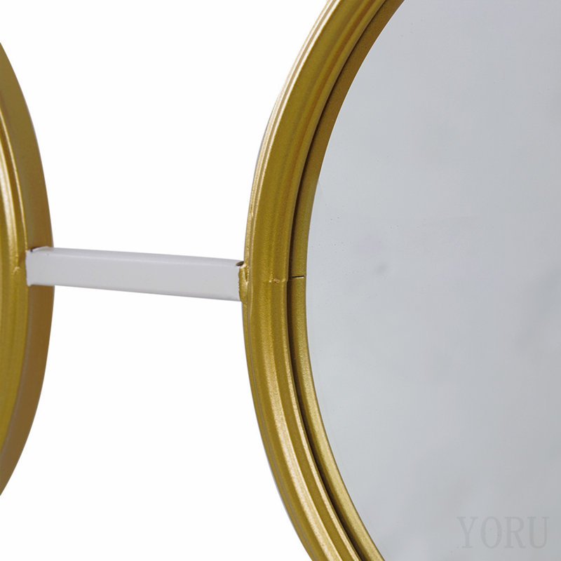 15.5X43.5" Gold And White Frame With Mirror