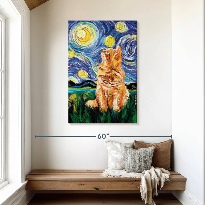 Brampt, chat impressionniste, H 45 po x l 30 po