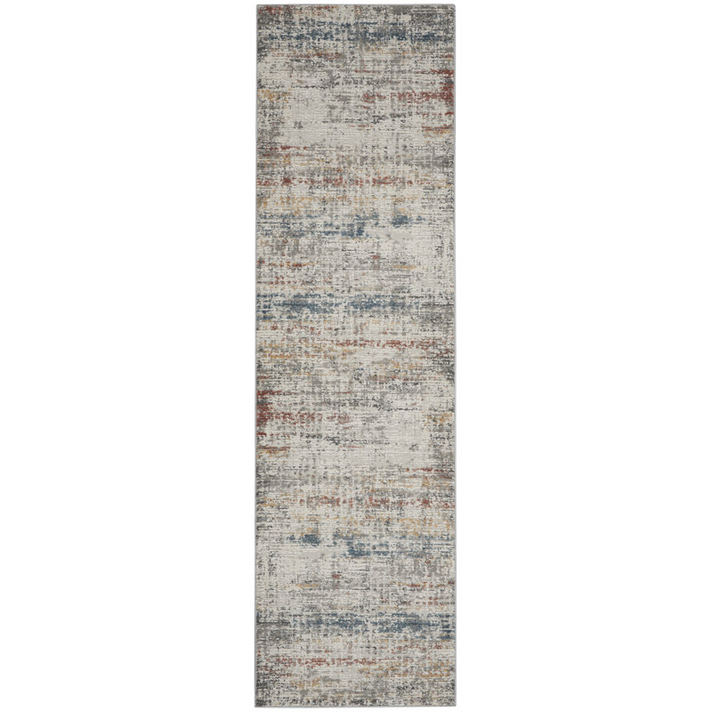 Tapis gris Modern, Tapis de couloir 2 pi 2 po x 7 pi 6 po
