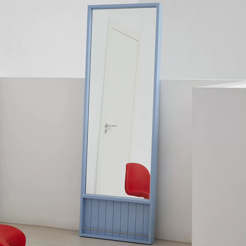 Rectangle Solid Wood+Metal Full Length Mirrors, Blue