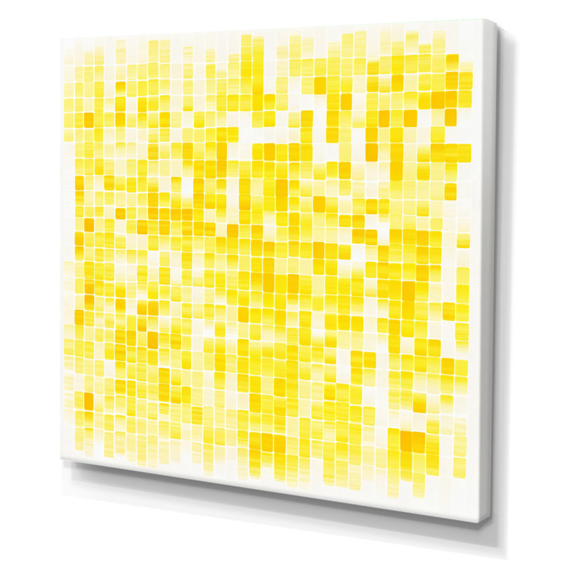 Sunshine, philosophie de la vie, jaune minimal I - art mural moderne géométrique, salon, 36" H x 36" W, Toile tendue