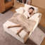 Méridienne surdimensionnée rembourrée en velours côtelé avec repose-pieds avec rangement, 3 coussins inclus, canapé-lit convertible Cloud-129439396-129439397