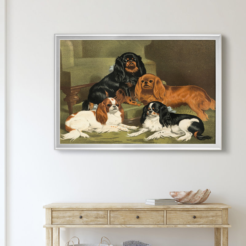 Toy Spaniels - Reproduction de photo sur toile, H 18,5 po x l 24,5 po x P 1,5 po, Argent