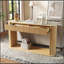 Table basse avec 2 tiroirs et tablette ouverte
