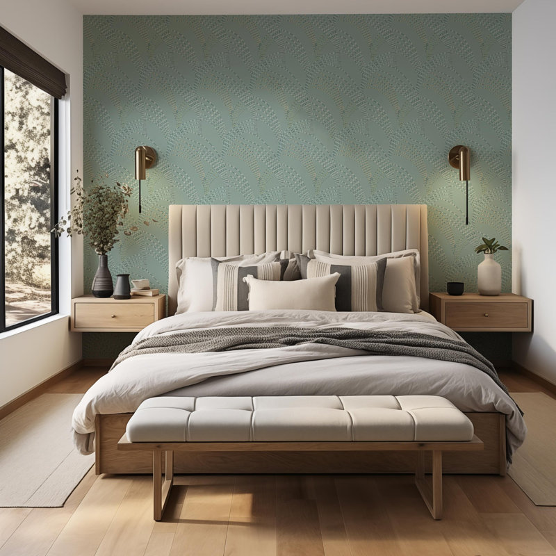 Sea Grass - Wallpaper, Seafoam Green, Premium Paper