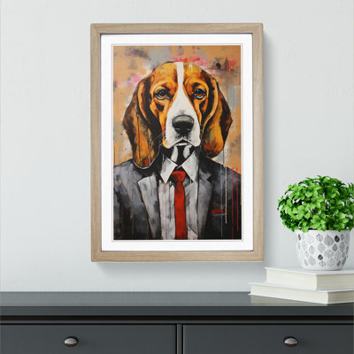 Beagle Contemporary Art - Framed Print