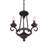 Noble 3-Light Rustic Black Chandelier