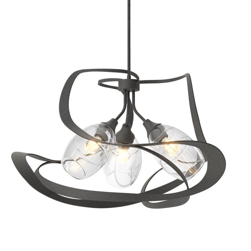 Nest 3 - Light Unique/Statement Novelty Chandelier, Natural Iron, 22.2" - 64.2"