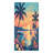 1PCS Tropical Sunset Beach Towel with Palm Trees and Sailboat